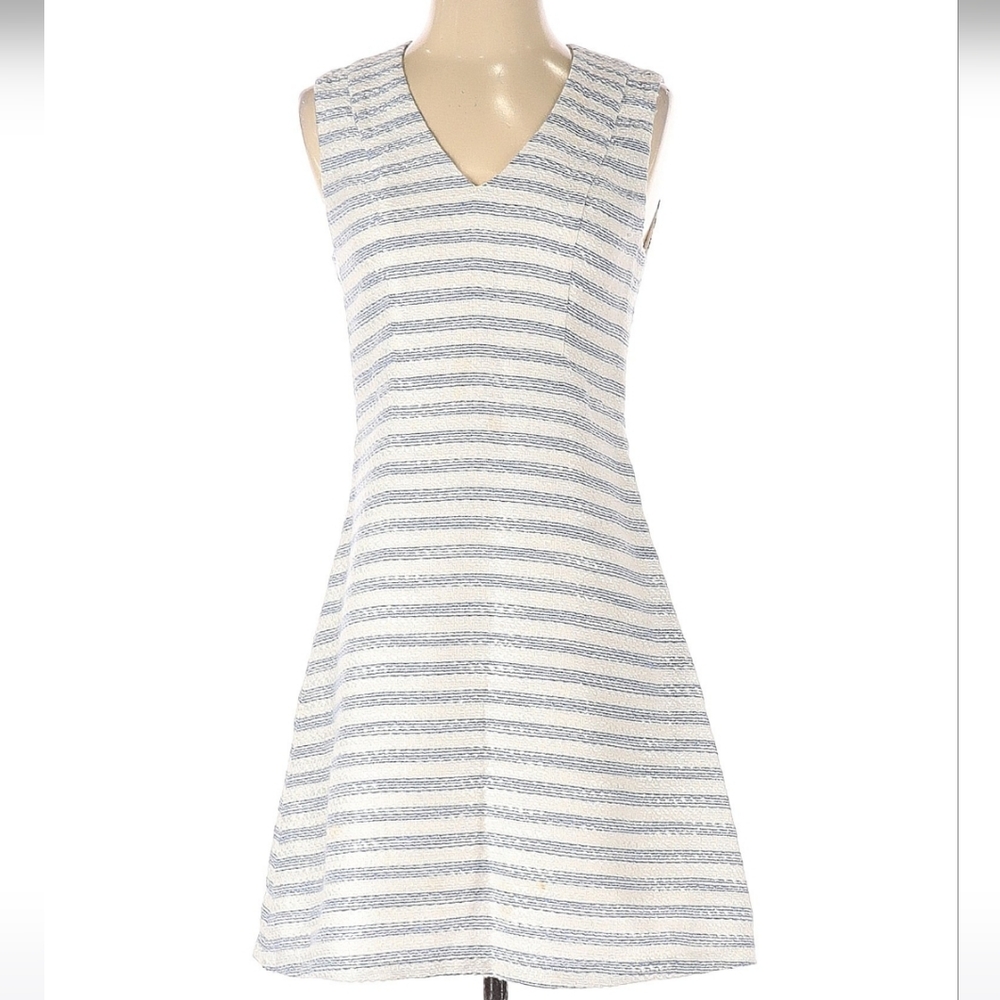 Julie Brown cream and blue stripe dress